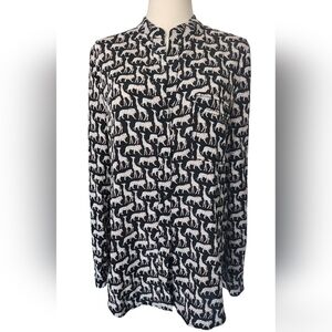 Diane Von Furstenberg African Animal Print Top - Size 4